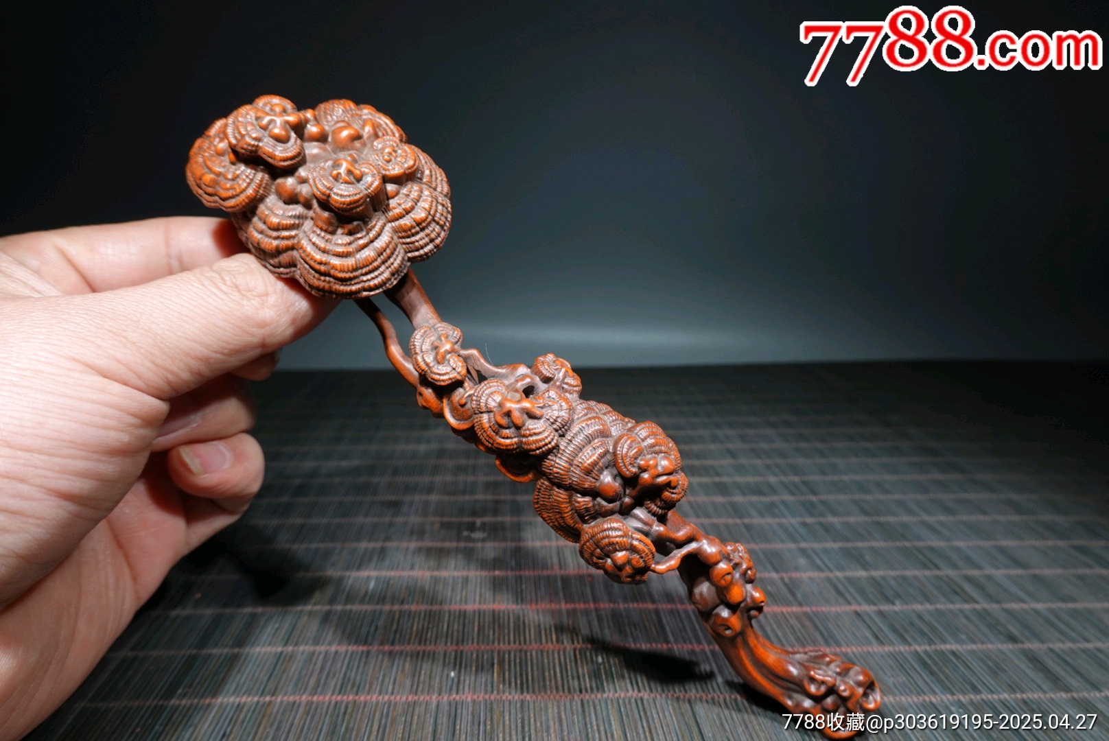 今季ブランド 旧藏黄杨木灵芝如意87-其他文房用具-7788红宝书 木工、竹工芸