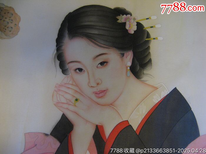 4210J007王美芳工筆絹畫-沉思女????_價格1200元_第3張_7788收藏__收藏熱線