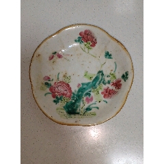 清代蝴蝶花卉粉彩盘_旧瓷器_雷雷的店【7788旧书网】