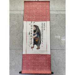 1932號(hào)卷軸國(guó)畫寫意人物黑旋風(fēng)李逵算命畫心66×40cm作者：周一新_呈祥書畫苑