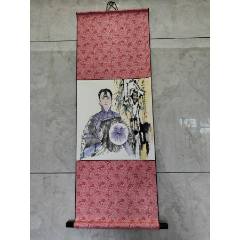 1940號(hào)卷軸國畫寫意人物少女秋水伊人畫心48×45cm作者：趙建成(se106418299)_呈祥書畫苑