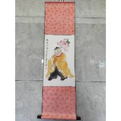 1941號(hào)卷軸國畫寫意人物童子荷花和氣生財(cái)畫心62×38cm作者：張紅燕(se106418407)_呈祥書畫苑