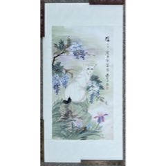 中国絵画　逸品 清国 名家 馬荃 清代の女性 花鳥画の至高の美 巻物絵　肉筆保証 清代著名女画家马荃绢本花鸟画镜片-花鸟国画原作-7788收藏