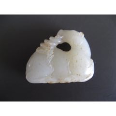 12352J157玉質(zhì)油潤的和田白玉把件馬上有錢???????_遼南博雅齋
