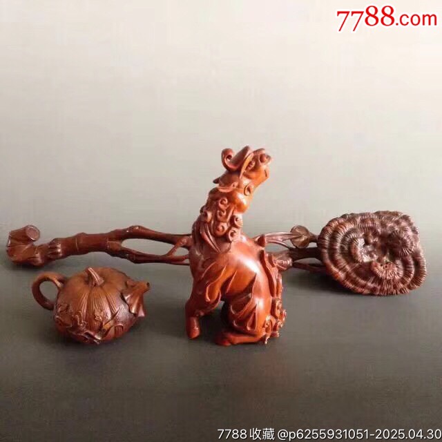 32353J0043黃楊木精雕如意、瑞獸、南瓜壺_價(jià)格4500元【遼南博雅齋】_第2張_7788收藏__收藏?zé)峋€