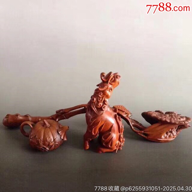 32353J0043黃楊木精雕如意、瑞獸、南瓜壺_價(jià)格4500元【遼南博雅齋】_第3張_7788收藏__收藏?zé)峋€