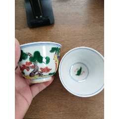 民國(guó)五彩茶杯一對(duì)