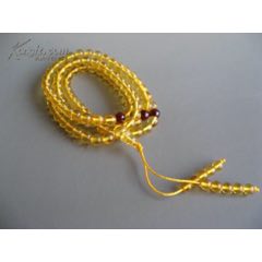 28334J315直徑6毫米108粒金珀圓珠項(xiàng)鏈重量15.1克_遼南博雅齋