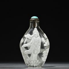 清代琉璃套料手工雕刻鼻烟壶重89克-鼻烟壶-7788旧书网