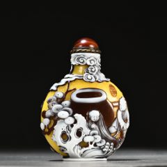 瑠璃鼻炎壺 清代琉璃司马光砸缸鼻烟壶规格:高8cm宽5.8cm重82g_鼻烟壶_图片