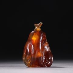 清代琉璃套料手工雕刻鼻烟壶重89克-鼻烟壶-7788收藏