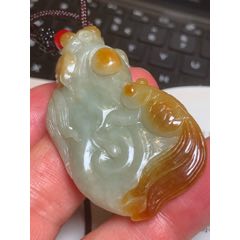 天然黃翡俏色巧雕金玉滿堂