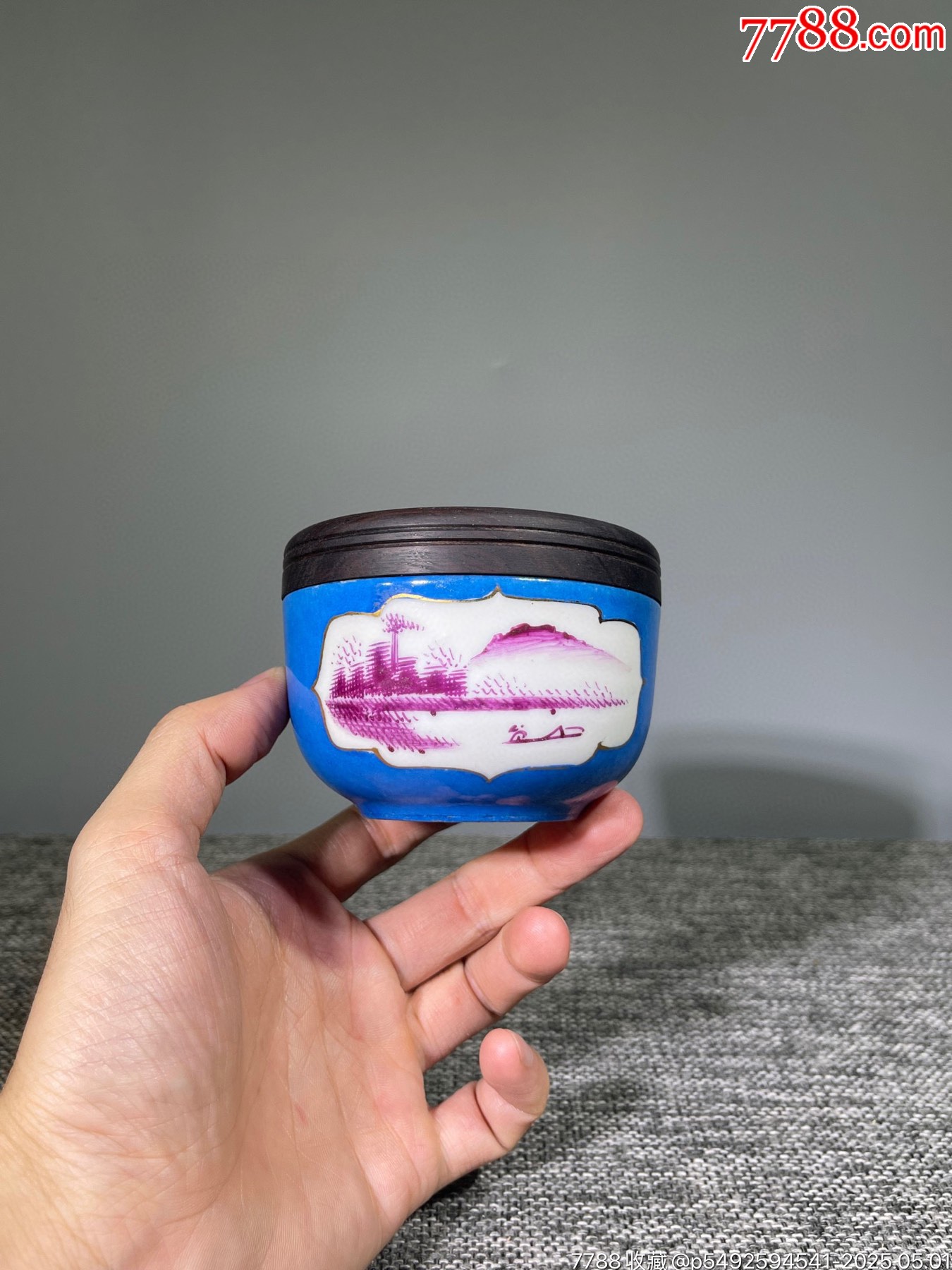 HB3718民国山水纹饰粉彩罐_旧瓷器_广东松古堂【7788旧书网】