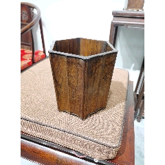 古董老紫檀笔筒古玩老货传世清代小叶紫檀笔海文房四宝老木器木雕