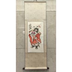 2505號卷軸國畫人物鐘馗迎福納祥畫心66×34cm作者：石僧_呈祥書畫苑