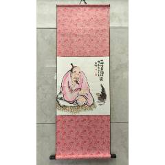 2508號(hào)卷軸國畫禪意畫人物不與傻鳥論短長畫心49×44cm作者：石僧(se106466674)_呈祥書畫苑