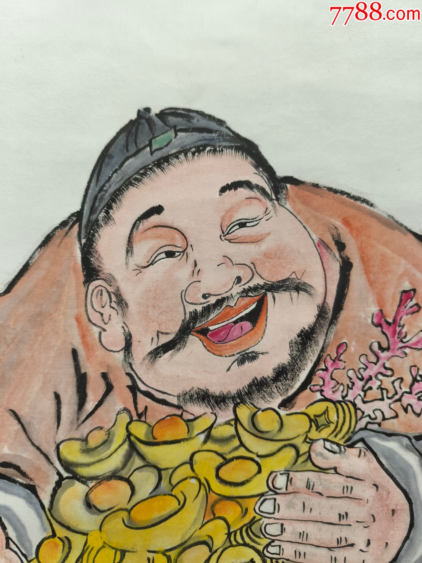 2509號(hào)卷軸國畫禪意畫人物地主有錢真好畫心68×45cm作者：石僧_價(jià)格6800元【呈祥書畫苑】_第3張_7788收藏__收藏?zé)峋€