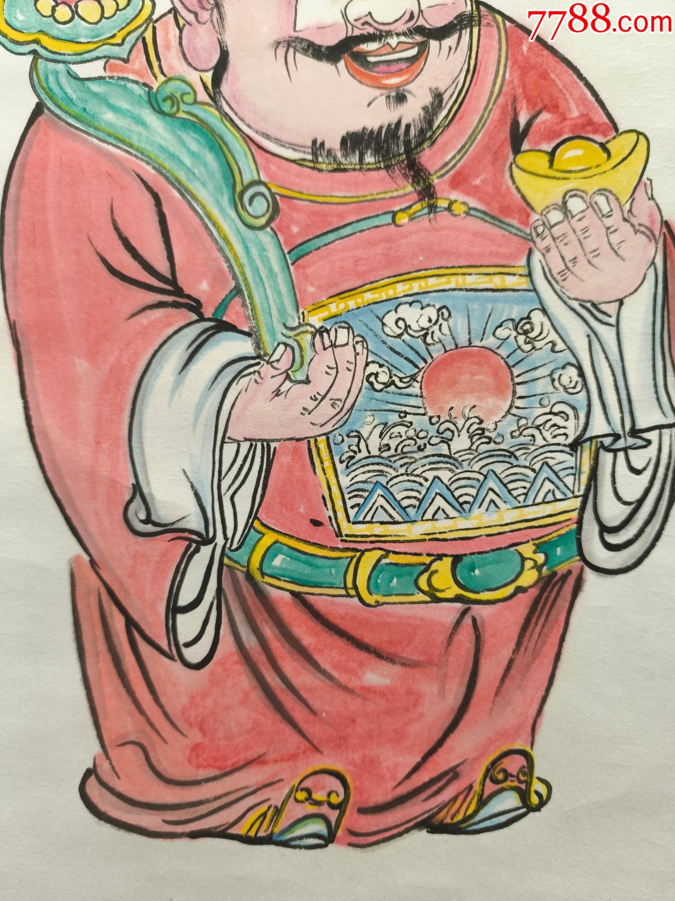 2510號卷軸國畫漫畫人物財(cái)神財(cái)運(yùn)亨通畫心65×42cm作者：石僧_價(jià)格6800元【呈祥書畫苑】_第5張_7788收藏__收藏?zé)峋€