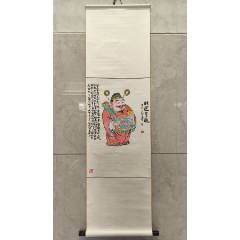 2510號(hào)卷軸國畫漫畫人物財(cái)神財(cái)運(yùn)亨通畫心65×42cm作者：石僧(se106466694)_呈祥書畫苑