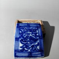 光緒青花夔龍紋印泥盒老瓷器青花粉彩淺絳彩墨彩單色釉刻瓷老_清茗敘瓷丶
