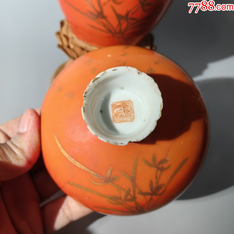 同治礬紅細路詩文蘭花蓋缸老瓷器青花粉彩淺絳彩墨彩單色釉刻_價格350元【清茗敘瓷丶】_第2張_7788收藏__收藏熱線