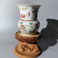 A large blue and white 'mythical beast' double-gourd vase