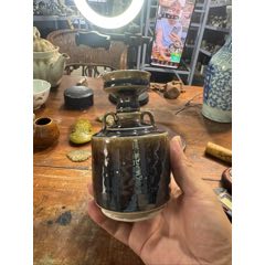 ▽鴻▽北宋・古陶磁器・定窯紫金釉宮廷御用胆瓶・箱付 時代物