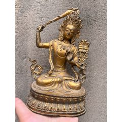 古玩古董铜器铜泥金造像黄财神像和钟馗像收藏精品_铜像/铜佛像_