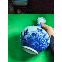 豆青釉陰刻花紋瓶 中国美術 中国古玩