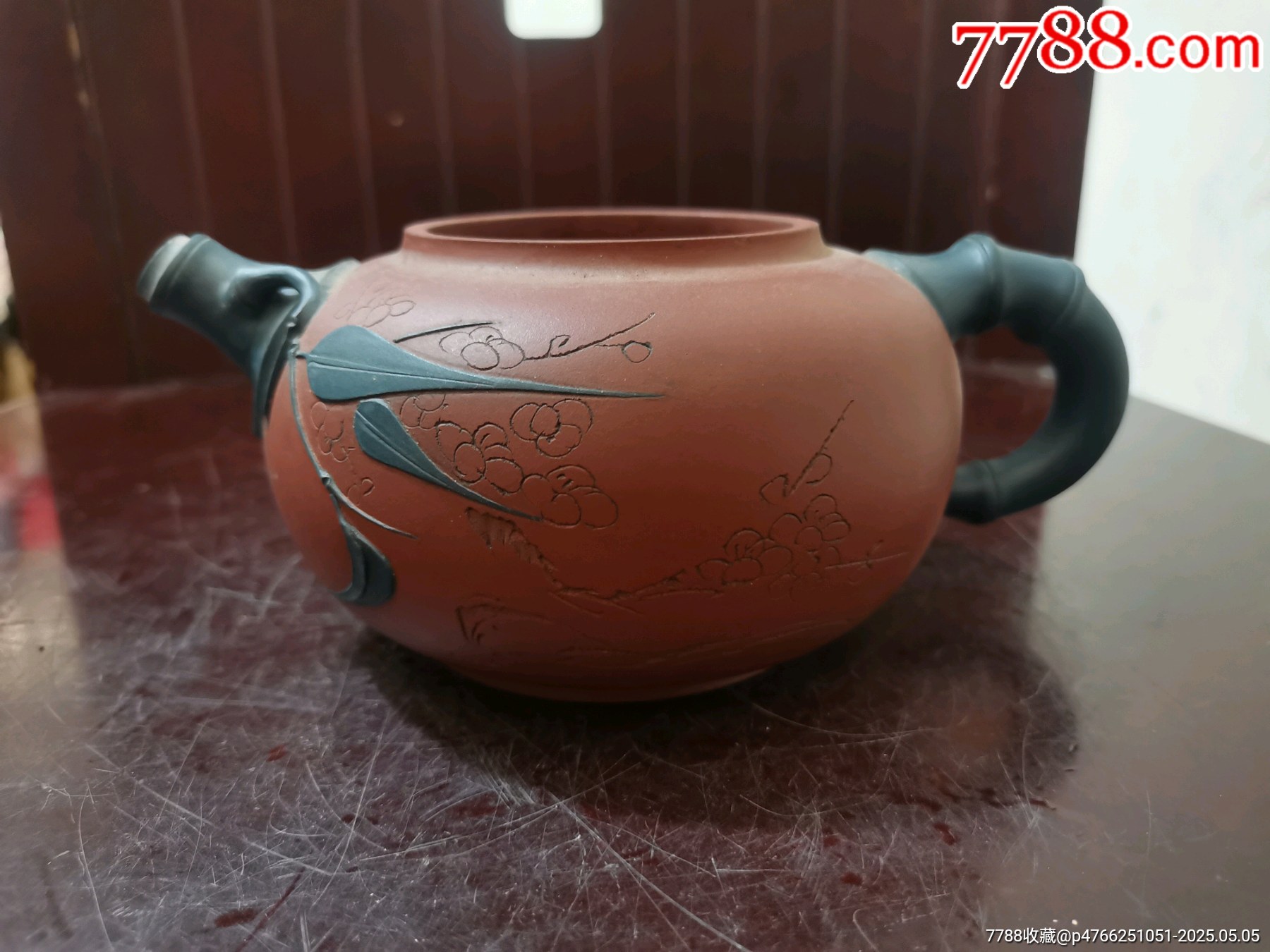 早期周桂珍款紫砂壶（壶身有冲线）_紫砂壶_图片收藏_回收价格_7788老酒收藏