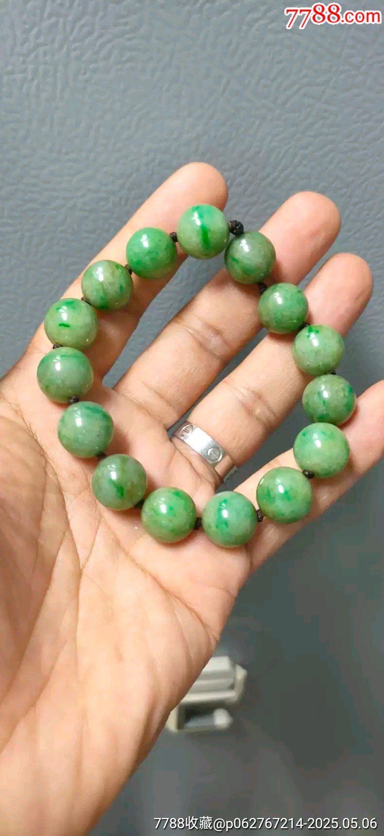 古玩舊藏翡翠黃家綠手串_價(jià)格3860元_第1張_7788收藏__收藏?zé)峋€