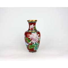 一对大型中国景泰蓝花瓶，饰有鹤形图案// 20 世纪– Diddenantiques