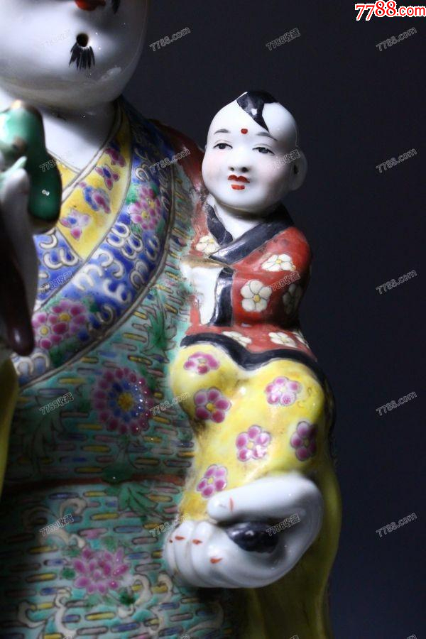 清晚期：特大型粉彩財(cái)神爺抱童子造像57㎝，景德鎮(zhèn)“福建會(huì)館”款！_價(jià)格2188元_第5張_7788收藏__收藏?zé)峋€