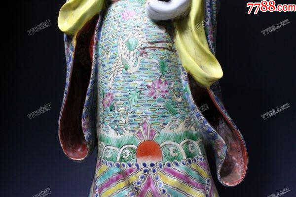 清晚期：特大型粉彩財(cái)神爺抱童子造像57㎝，景德鎮(zhèn)“福建會(huì)館”款！_價(jià)格2188元_第6張_7788收藏__收藏?zé)峋€