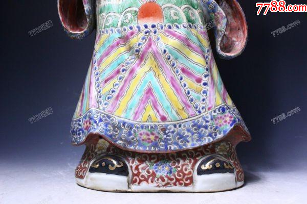 清晚期：特大型粉彩財(cái)神爺抱童子造像57㎝，景德鎮(zhèn)“福建會(huì)館”款！_價(jià)格2188元_第7張_7788收藏__收藏?zé)峋€