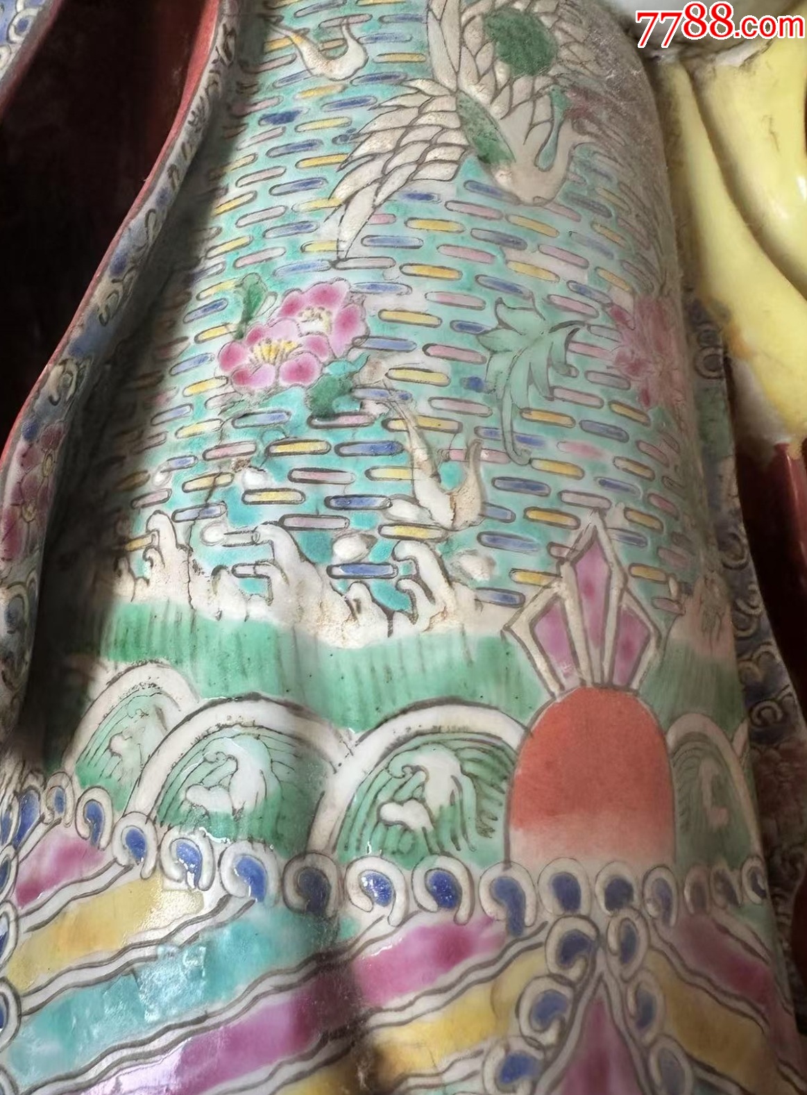 清晚期：特大型粉彩財(cái)神爺抱童子造像57㎝，景德鎮(zhèn)“福建會(huì)館”款！_價(jià)格2188元_第12張_7788收藏__收藏?zé)峋€