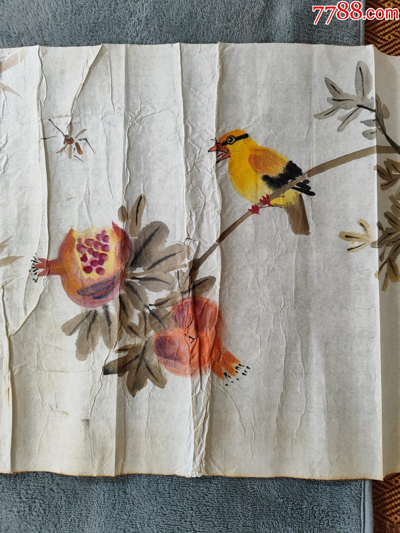 B44854號(hào)國(guó)畫寫意花鳥題孟浩然春曉234×34cm作者：江寒汀_價(jià)格38900元【呈祥書畫苑】_第3張_7788收藏__收藏?zé)峋€