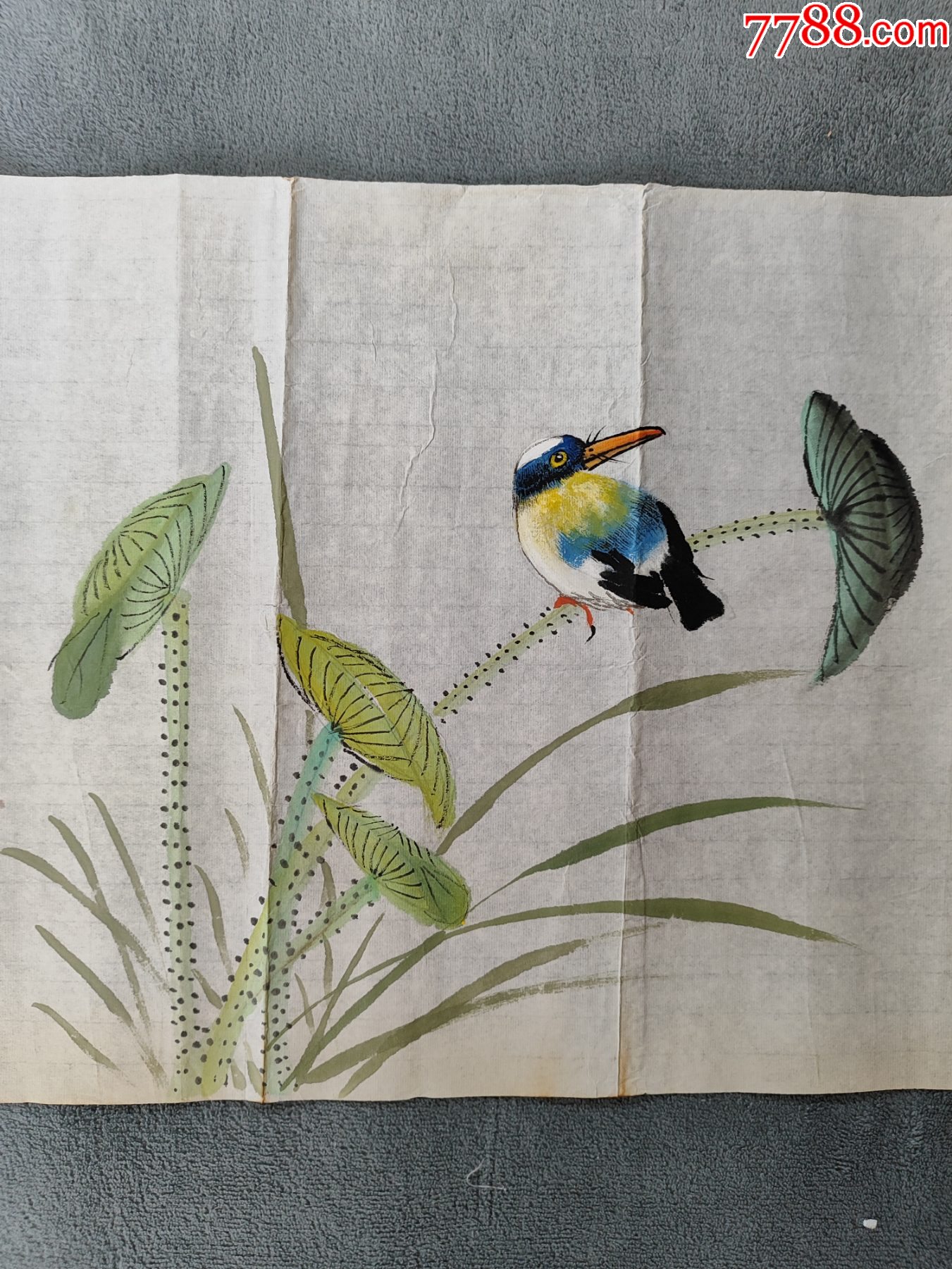 B44854號(hào)國(guó)畫寫意花鳥題孟浩然春曉234×34cm作者：江寒汀_價(jià)格38900元【呈祥書畫苑】_第8張_7788收藏__收藏?zé)峋€