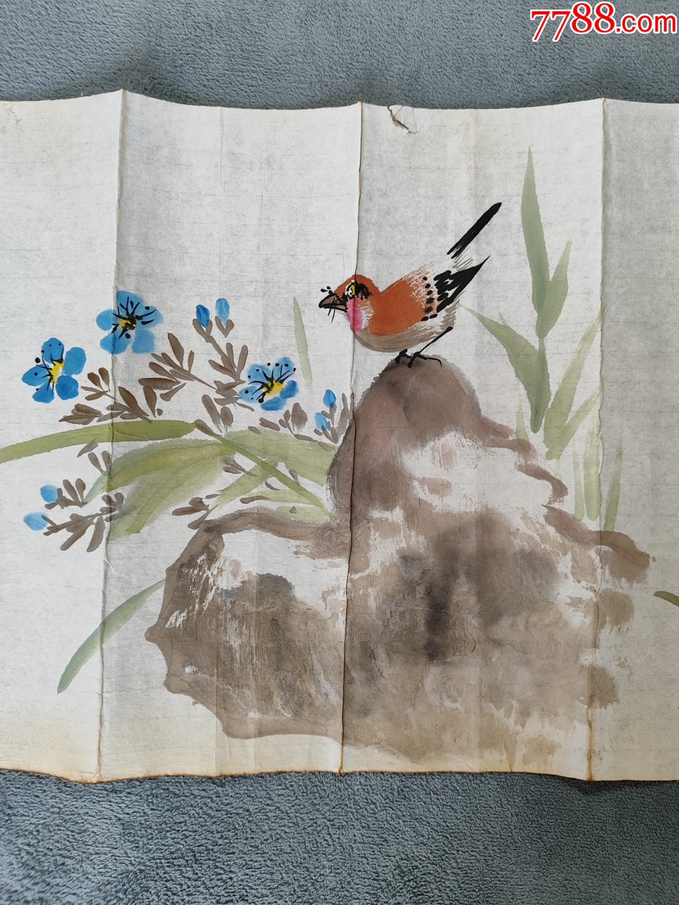 B44854號(hào)國(guó)畫寫意花鳥題孟浩然春曉234×34cm作者：江寒汀_價(jià)格38900元【呈祥書畫苑】_第9張_7788收藏__收藏?zé)峋€