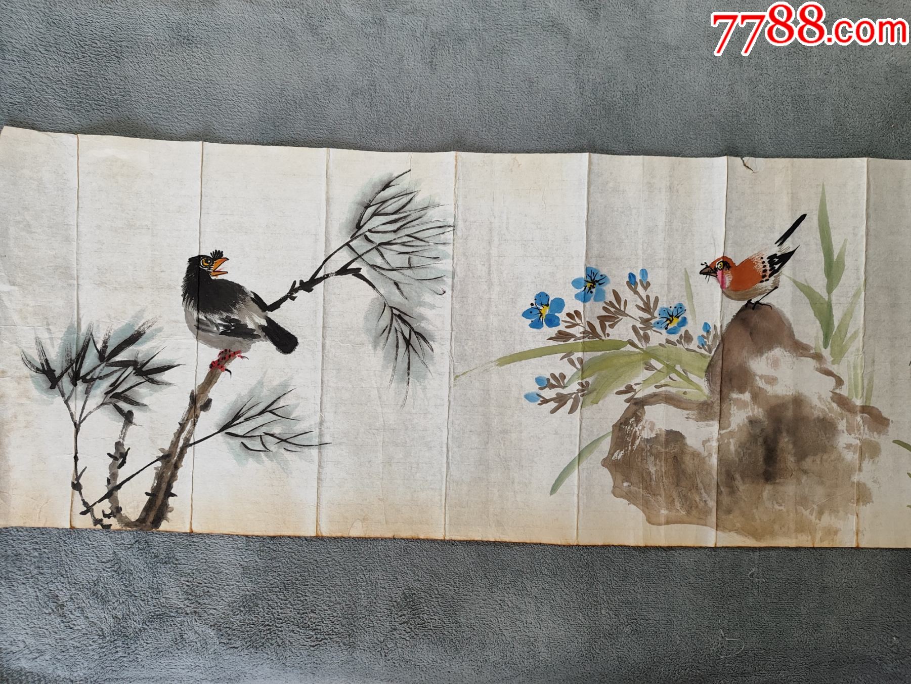 B44854號(hào)國(guó)畫寫意花鳥題孟浩然春曉234×34cm作者：江寒汀_價(jià)格38900元【呈祥書畫苑】_第11張_7788收藏__收藏?zé)峋€