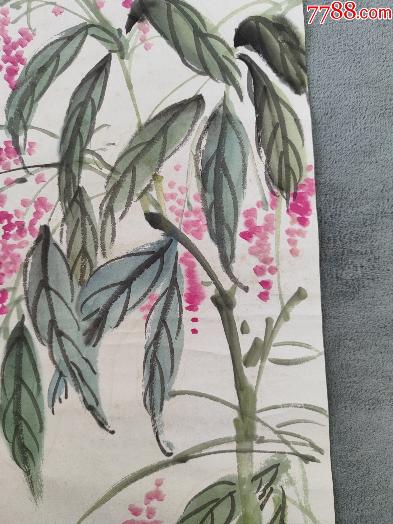 B44856號國畫寫意花卉蟲魚紅蓼雙魚110×35cm作者：唐云_價格18900元【呈祥書畫苑】_第5張_7788收藏__收藏熱線