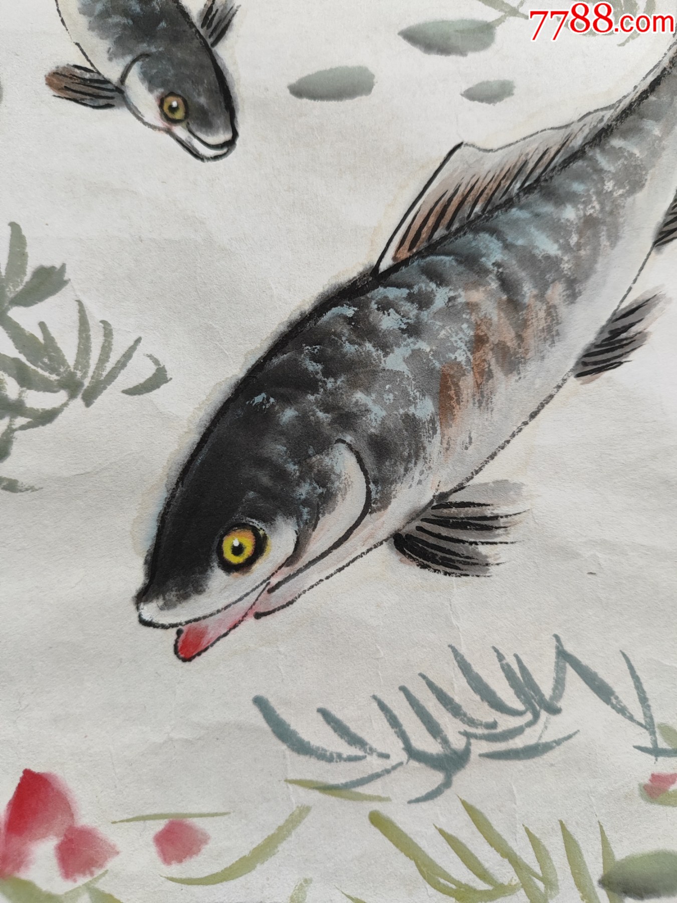 B44856號國畫寫意花卉蟲魚紅蓼雙魚110×35cm作者：唐云_價格18900元【呈祥書畫苑】_第8張_7788收藏__收藏熱線
