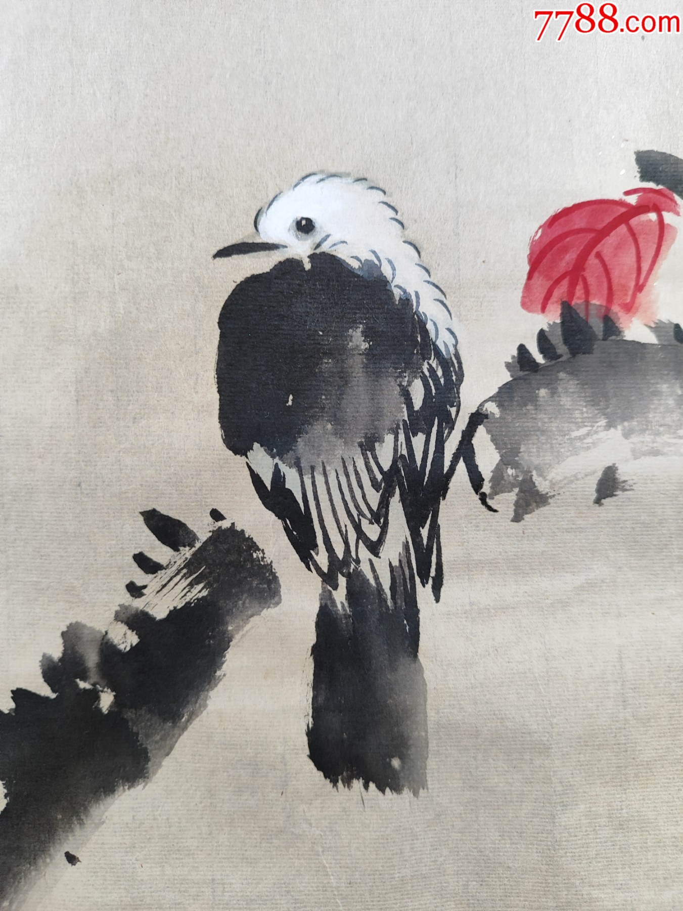 B44857號(hào)國(guó)畫寫意花鳥紅染一林春100×50cm作者：鄭伯萍_價(jià)格8900元【呈祥書畫苑】_第7張_7788收藏__收藏?zé)峋€