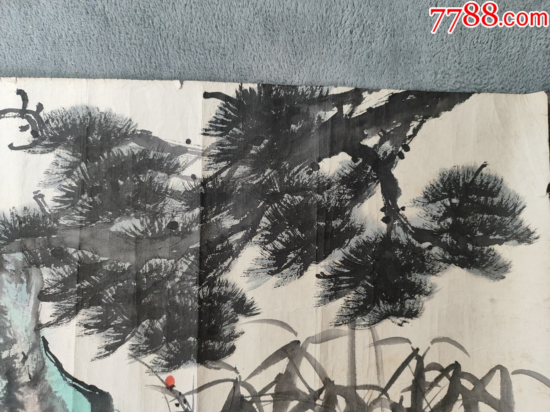 B44858號國畫寫意花鳥松竹梅歲寒三友圖95×45cm作者：黎雄才_價格18900元【呈祥書畫苑】_第3張_7788收藏__收藏?zé)峋€