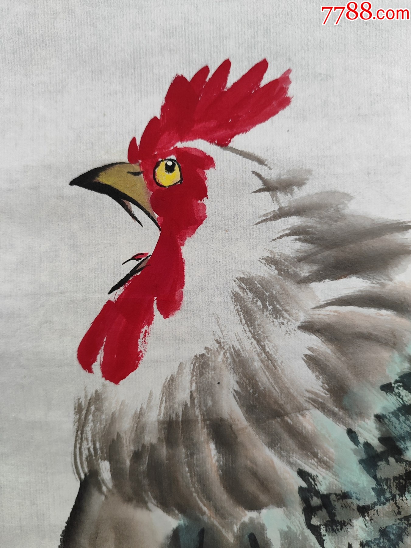 B44859號國畫寫意花鳥牽牛公雞圖99×49cm作者：王雪濤，雪濤寫_價格38900元【呈祥書畫苑】_第6張_7788收藏__收藏?zé)峋€