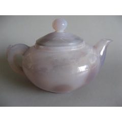 25726J004掏膛漂亮的灰白瑪瑙壺??_遼南博雅齋