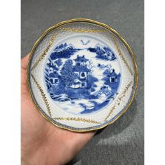 清嘉慶青花釉裡紅山水人物洗-宇珍國際藝術| Yu Jen Taipei重要