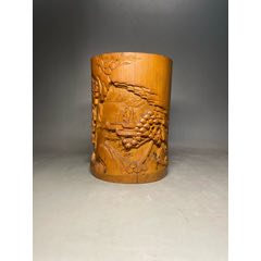 梅蘭竹菊 26.5cm（四君子 梅) 参次元彫刻『雅』 透かし彫 楠彫刻