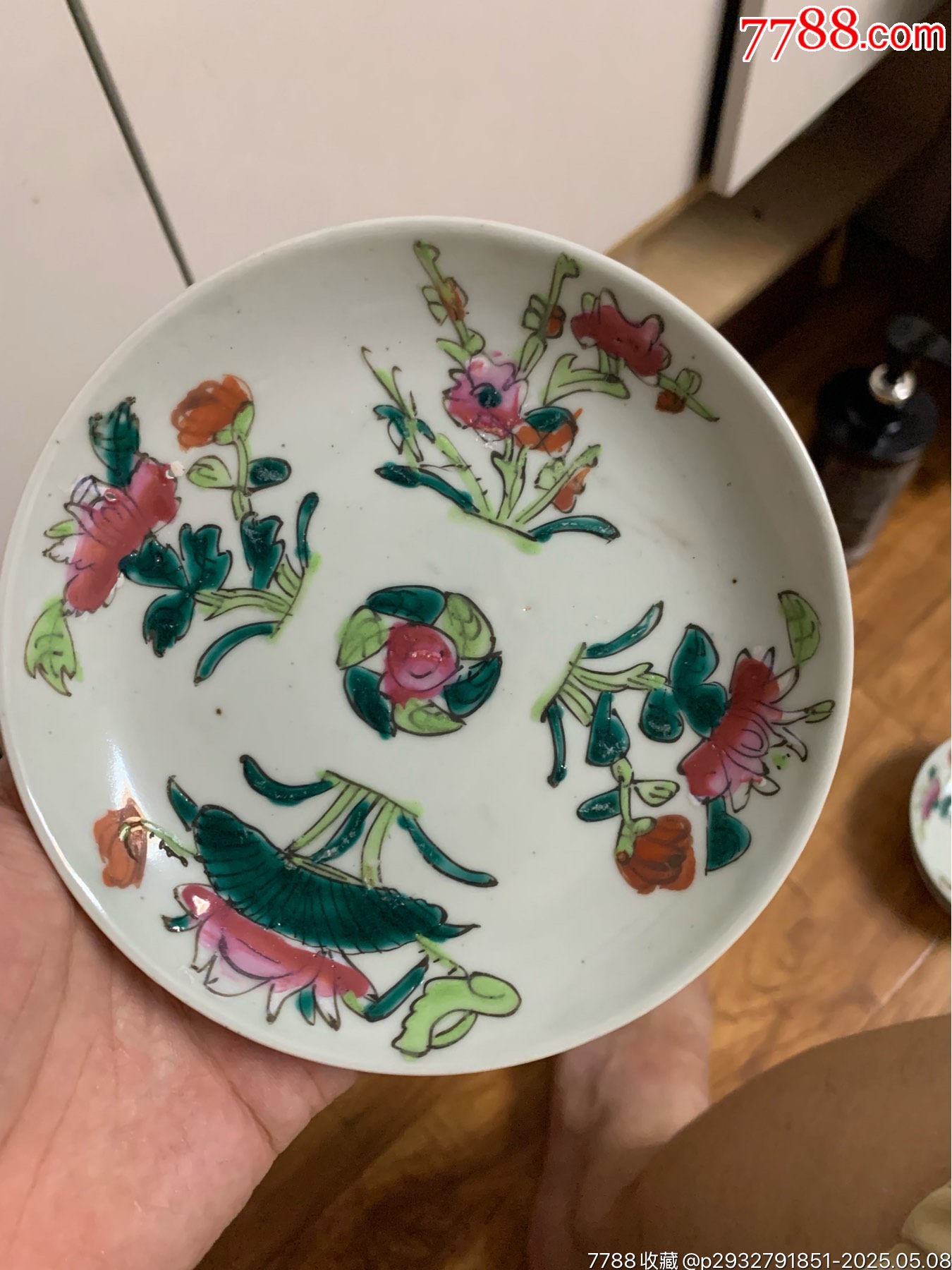 民國早期粉彩四季花卉壽桃盤一個（直徑13.5厘米）全品包老保真_價格167元_第3張_7788收藏__收藏熱線