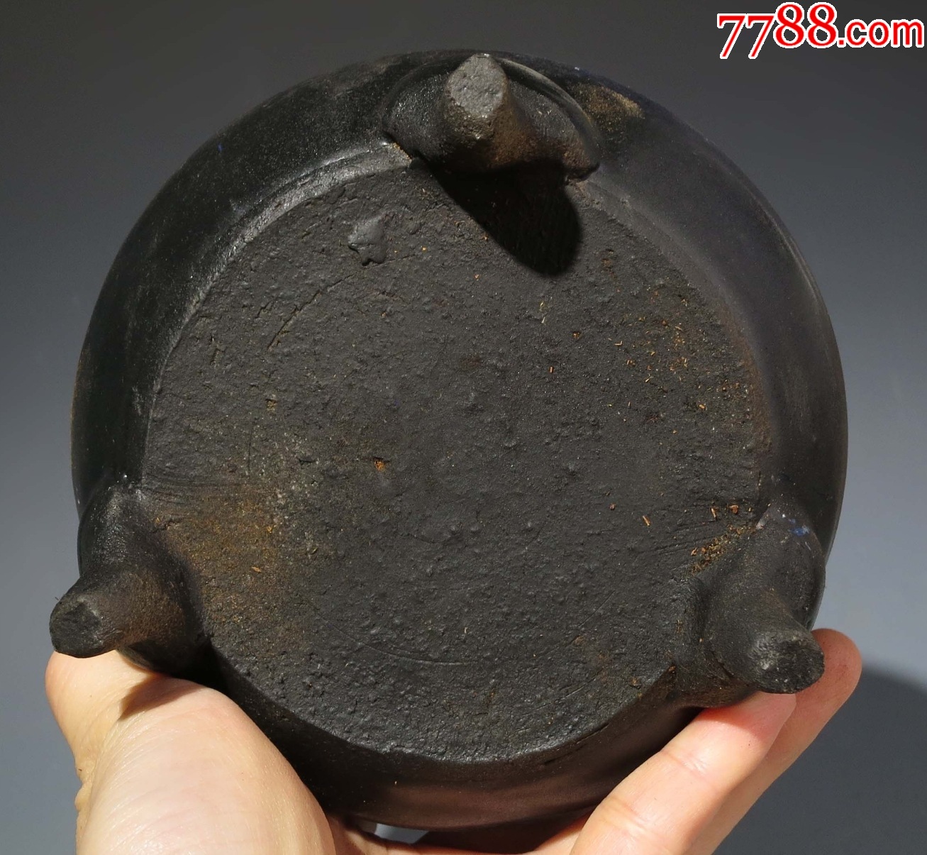 清晚期：藍(lán)釉三足雙耳香爐（本站已鑒定）_價(jià)格468元_第8張_7788收藏__收藏?zé)峋€